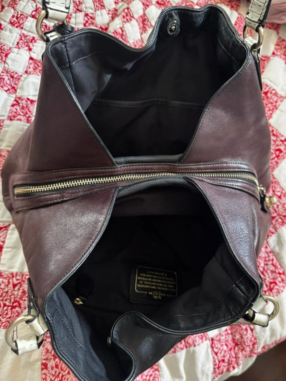Coach Color Block Edie Turn Lock Shoulder Bag With Snakeskin Trim Detail